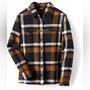 Patagonia- Women’s Fjord Flannel Button Down Shirt - Black,Brown,White - Size: 6